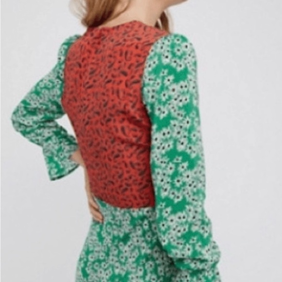 🚨Final Sale🚨!! Free People Rixo London X  Green and Red Floral Maxi Dress Size L - Picture 5 of 9